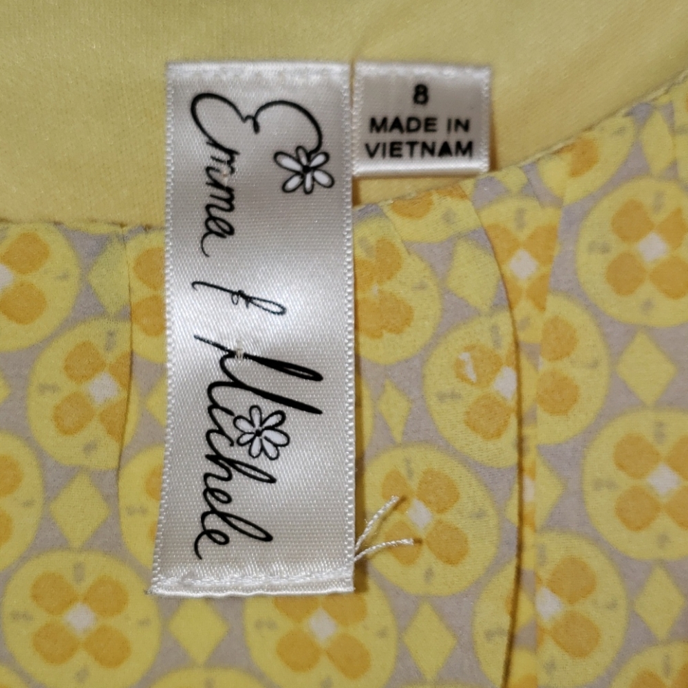 Emma & Michele Yellow Floral Sleeveless Maxi Dress, Size 8 - Picture 4 of 6